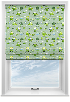 Sparky Squad, Lime Green - Twist&Fit Roman Blind